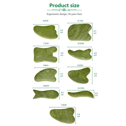 100% Natural Stone Gua Sha Board Set Jade Roller Massager Gouache Scraper Acupuncture Facial Lifting Spa Skin Care Beauty Tools