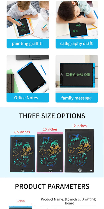 12 inch LCD Writing Tablet for Kids-Reusable Drawing Board, Eye Protection Screen, Lock Button & Instant Erase-Educational Gift