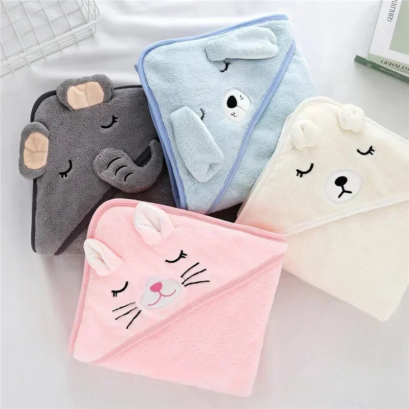Cartoon Animal Baby Hooded Bath Towels Newborn Soft Towel Blanket Toddler Bathrobe Warm Sleeping Swaddle Wrap for Boys Girls