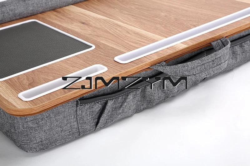 Lap Desk With Pillow Cushion Portable Laptop Desk With Wrist Rest, Mouse Pad, Phone Holder Computer Laptop Stand