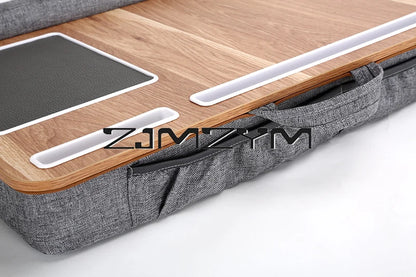 Lap Desk With Pillow Cushion Portable Laptop Desk With Wrist Rest, Mouse Pad, Phone Holder Computer Laptop Stand