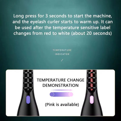 Electric Eyelash Curler Heated Eyelash Curler Portable USB Rechargeable Quick Natural Long Lasting Curling