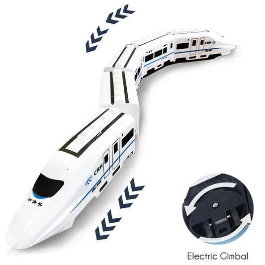 Kids DIY Simulation High Speed Railway Train Toy Car Electric Sound Light Model Train Educational Toys for Boys Girls Gift
