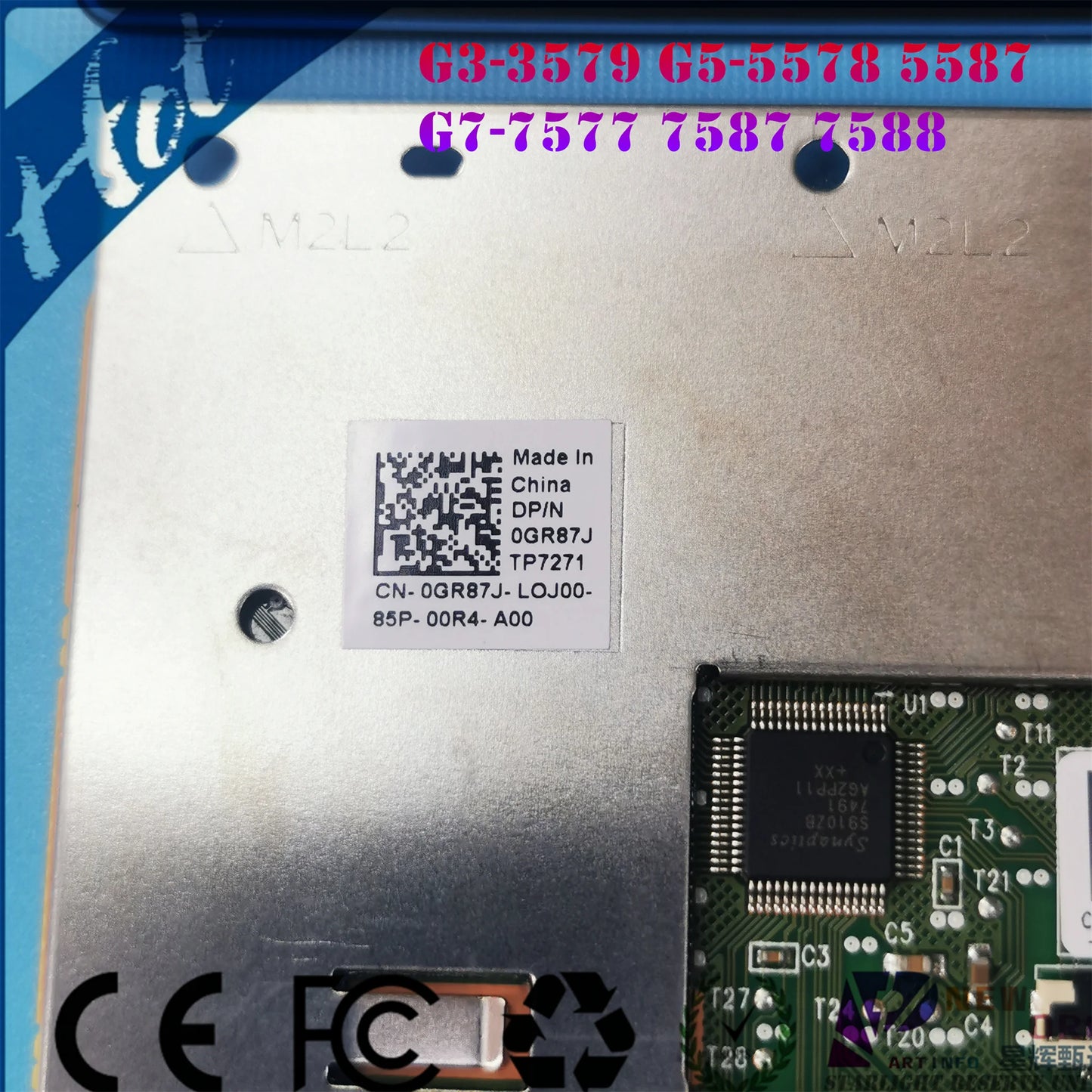 Laptop touchpad for DELL Gaming15 G3-3579 3779 G5-5587 5588 G7-7577 7588 series with Blue Plate frameb TM-P3240 0GR87J PYGCR