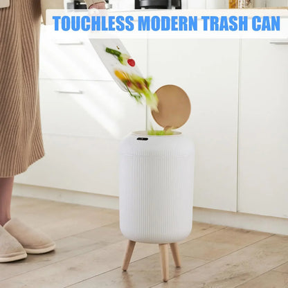 Smart Motion Sensor Automatic Trash Can  Small Plastic  Lid  Equipped for Bedroom Bathroom  Kitchen & Office