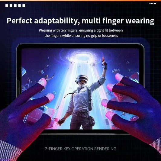 1 Pair NEW E-Sports Mobile PUBG Game Finger Gloves Silver Fiber Anti Slip Ultrathin Sweat Resistance Breathable Gaming Fingertip