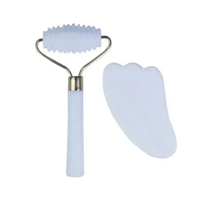 Jade Roller and Gua Sha set Spa Grade Face Massager 100% Authentic Stone Reduces Puffiness Wrinkles  Reveals