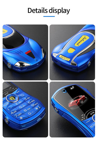 Car Model Mobile Phone 1.8 inch Push Button Mini Car Shape Key Student Dual Sim Telephone MP3 Real Vibration No Camera Cellphone