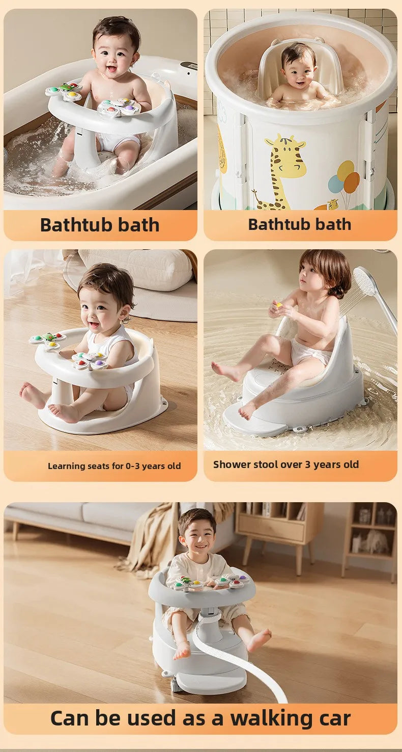 Baby bath seat baby bath seat bath stool sitting handy gadget bathtub sit bath learning seat kidsnon-slip