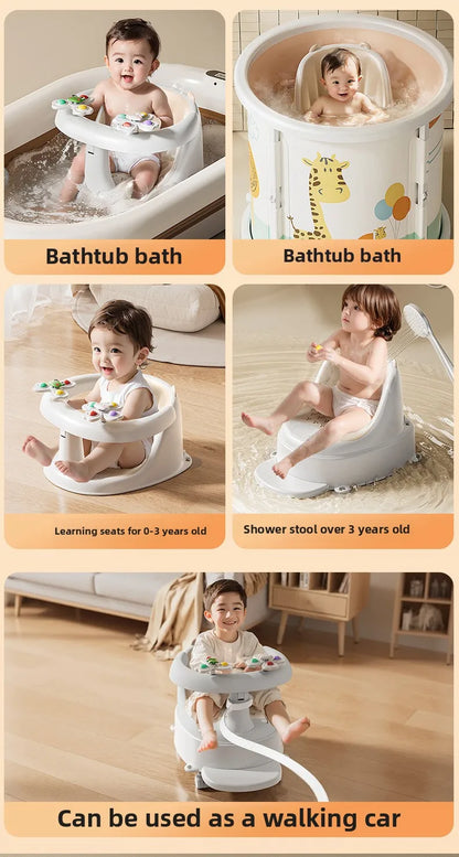 Baby bath seat baby bath seat bath stool sitting handy gadget bathtub sit bath learning seat kidsnon-slip