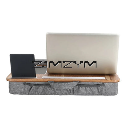 Lap Desk With Pillow Cushion Portable Laptop Desk With Wrist Rest, Mouse Pad, Phone Holder Computer Laptop Stand