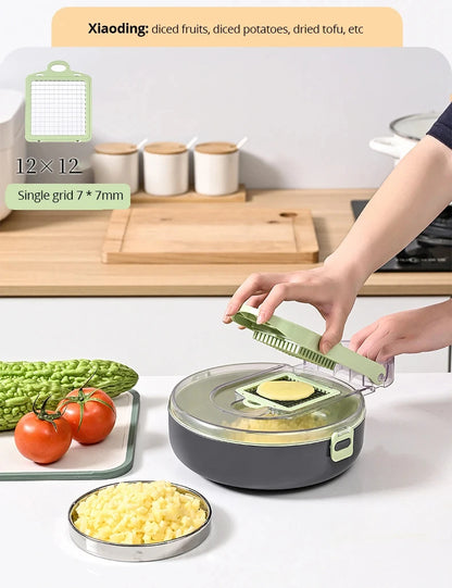 11 in 1 Multifunctional Vegetable Slicer Cutter Shredders Slicer With Basket Fruit Potato Chopper Carrot Sliced and Diced