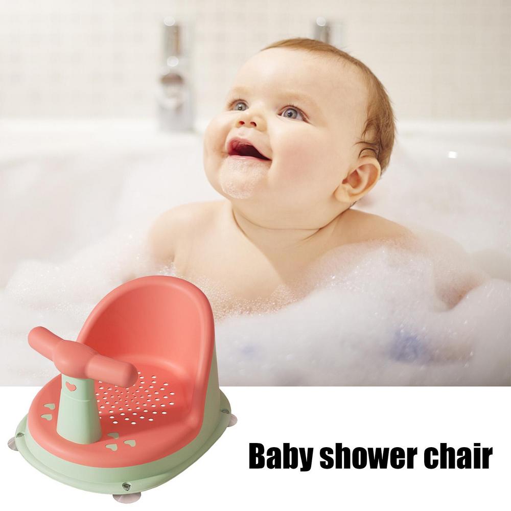 Baby bathtub seat is safe, non slip, and suitable for newborn baby care. Adorable shower seat for children aged 6-18 months