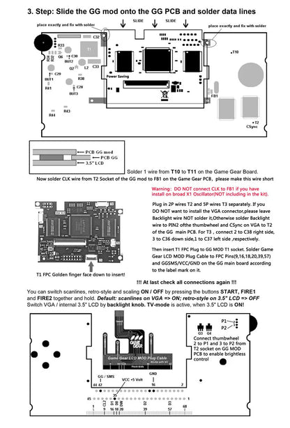 For SEGA Game Gear GG Console V4.2 LCD Screen HighLit Full Display VGA Out Mod Highlight Adjustable Brightness LCD Kits