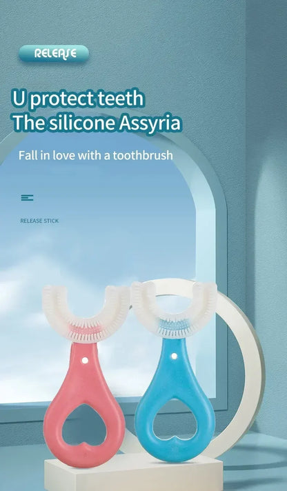 Baby Toothbrush Children 360 Degree U-shaped Child Soft Silicone Toothbrush Health Care Kids Teeth Oral Care Cleaning