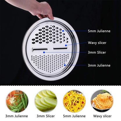 3 in 1 Vegetable Slicer Cutter Graters Drain Basket Stainless Steel Vegetable Salad Maker Bowl Kitchen Accessories Gadget