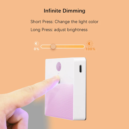 Wireless Night Light, Rechargeable RGB Sensor Wall Lamp, Induction Under Cabinet Lighting, for Closet, Stairs, Corridor, Home De