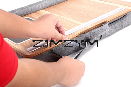 Lap Desk With Pillow Cushion Portable Laptop Desk With Wrist Rest, Mouse Pad, Phone Holder Computer Laptop Stand
