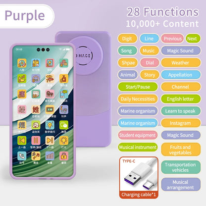 Baby Simulation Mobile Phone Toy Screen Music Early Educational Toys Learning Vocal English Mobile Vocal Toy Model Children Gift