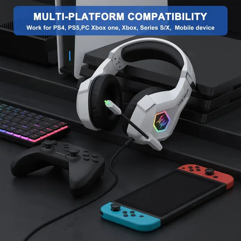 Gaming Headset Wired Headphones With Microphone Stereo Earphones Deep Bass For PC Computer Gamer Laptop Music wired Earphones