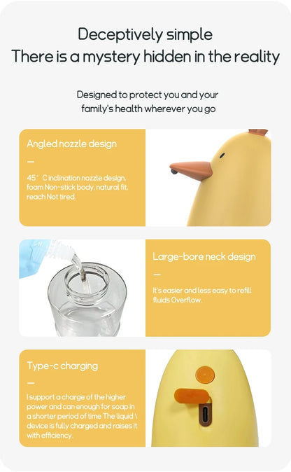 Automatic Soap Dispenser USB Charging Cute Cartoon Style Touchless Sensor Children Washing Hand Machine Soap Foam Dispenser