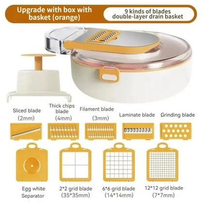 11 in 1 Multifunctional Vegetable Slicer Cutter Shredders Slicer With Basket Fruit Potato Chopper Carrot Sliced and Diced