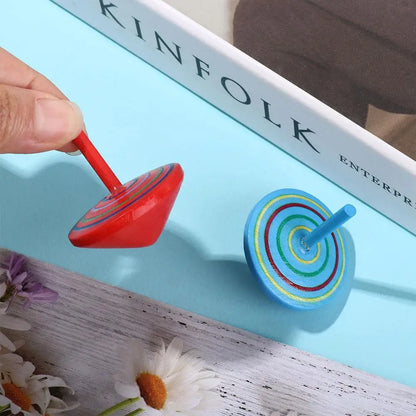 Top DIY Gyroscope Toys Educational Game Wooden Gyro Toys Wooden Rotate Gyro Woode Spinning Top Toy Desktop Spinning Top