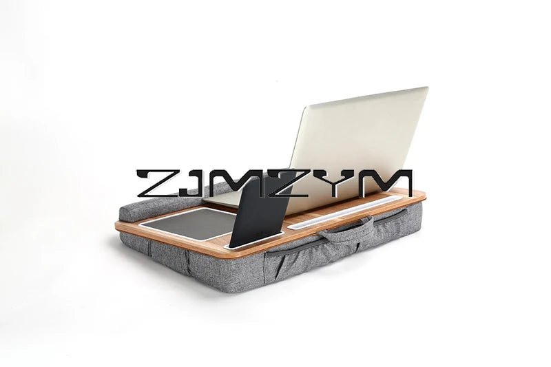 Lap Desk With Pillow Cushion Portable Laptop Desk With Wrist Rest, Mouse Pad, Phone Holder Computer Laptop Stand
