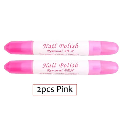 2pcs Nail Polish Remover Pens UV Gel Nail Polish Remover Cleaner Pen Manicure Tool With 3 Pen Heads By Random Corrector Pencil