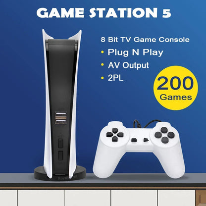 GS5 Game Station 5 Video Game Console With 200 Classic Games 8 Bit TV Console Retro USB Wired Handheld Two Game Player AV Output