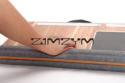 Lap Desk With Pillow Cushion Portable Laptop Desk With Wrist Rest, Mouse Pad, Phone Holder Computer Laptop Stand