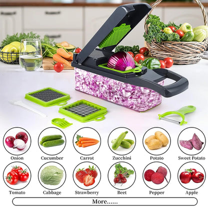 Multifunctional Vegetable Slicer Cutter Shredders With Basket Fruit Potato Chopper Carrot Grater Vegetable Tools Kitchen Home