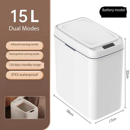 18L Smart Sensor Trash Bin  Smart Sensing Trash Can with Display Type-C Recharging Automatic Wastebin Kitchen Toilet Wastebasket