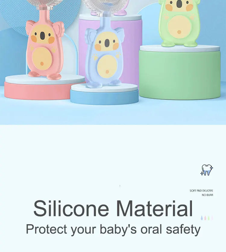 Baby 360 Degree U-shaped Oral Care Cleaning Silicone Soft Toothbrush Cartoon Penguin Koala Cute Children Toothbrush