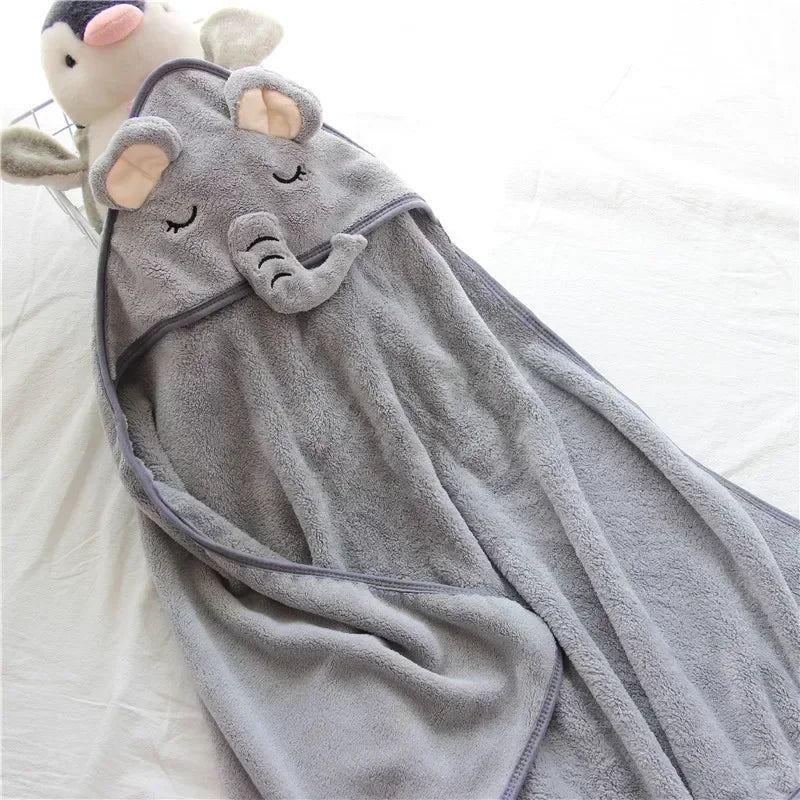 Cartoon Animal Baby Hooded Bath Towels Newborn Soft Towel Blanket Toddler Bathrobe Warm Sleeping Swaddle Wrap for Boys Girls