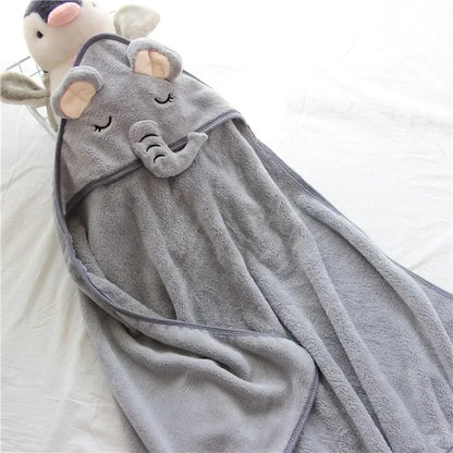 Cartoon Animal Baby Hooded Bath Towels Newborn Soft Towel Blanket Toddler Bathrobe Warm Sleeping Swaddle Wrap for Boys Girls