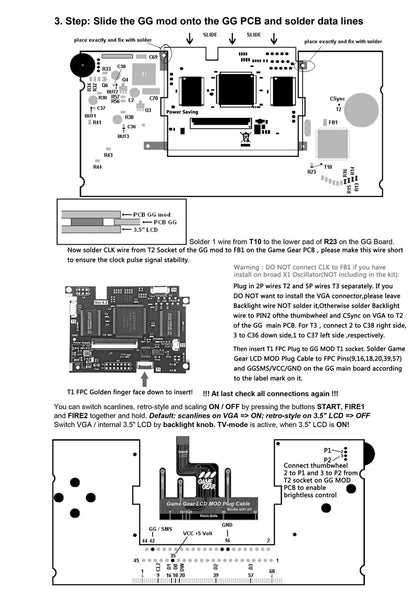 For SEGA Game Gear GG Console V4.2 LCD Screen HighLit Full Display VGA Out Mod Highlight Adjustable Brightness LCD Kits