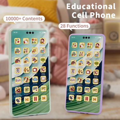 Baby Simulation Mobile Phone Toy Screen Music Early Educational Toys Learning Vocal English Mobile Vocal Toy Model Children Gift