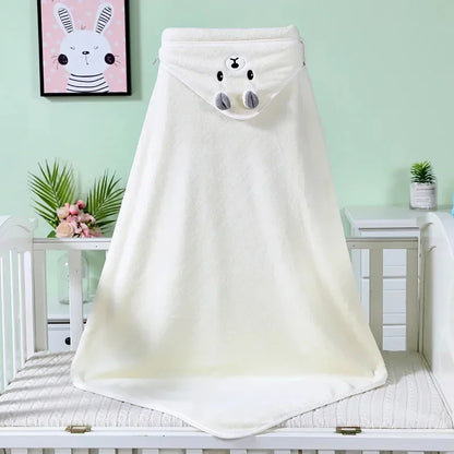 Cartoon Animal Baby Hooded Bath Towels Newborn Soft Towel Blanket Toddler Bathrobe Warm Sleeping Swaddle Wrap for Boys Girls