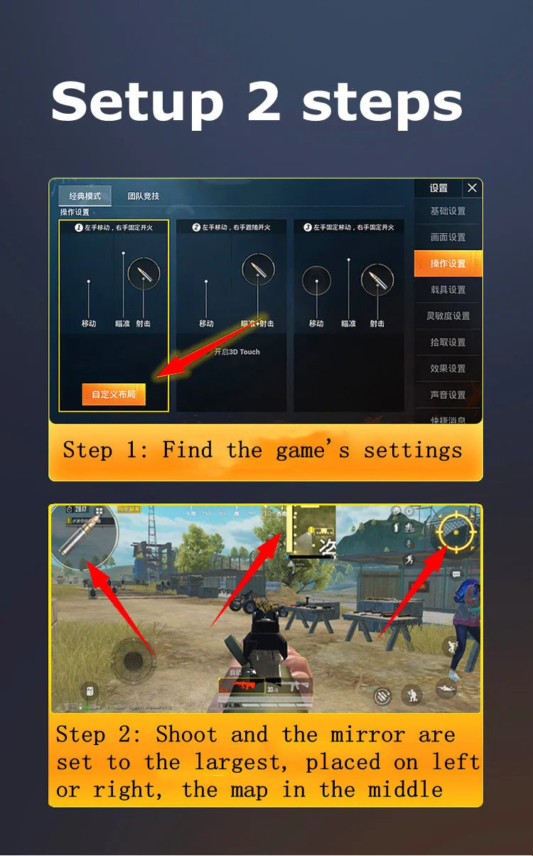 Gaming  Controller For PUBG Smartphone IOS Android Metal Gamepad Mobile Joystick Aim Shooting Trigger Shooter Control