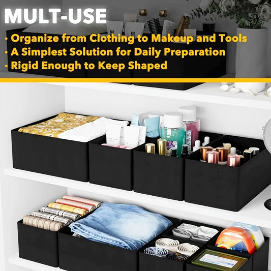 6 Pack Drawer Organizer for Clothes Dresser Drawer Organizer Bins Closet Organizers and Storage Dividers for Clothing Underwears