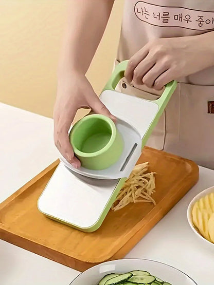 Set of 7 multifunctional vegetable cutters, fruit and potato choppers with basket, carrot grater