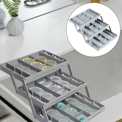 2/3 Foldable Drawer Organizer Multi Level Storage Tray  Adjustable Divider Versatile Jewelry Cosmetics Drawer Organizer