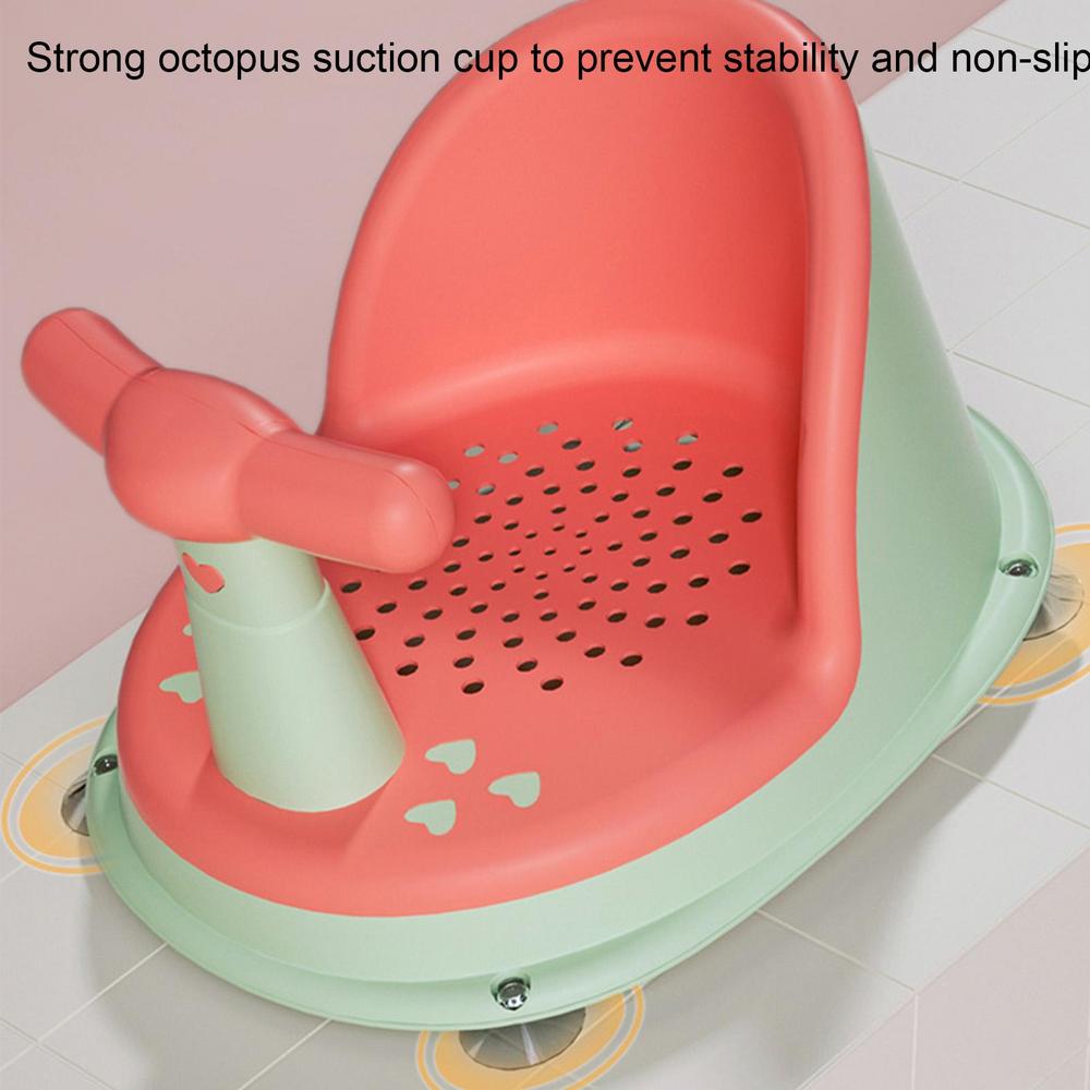 Baby bathtub seat is safe, non slip, and suitable for newborn baby care. Adorable shower seat for children aged 6-18 months