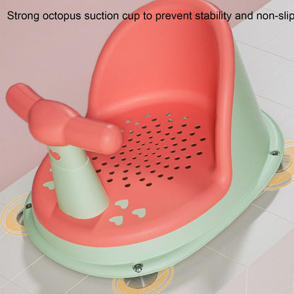 Baby bathtub seat is safe, non slip, and suitable for newborn baby care. Adorable shower seat for children aged 6-18 months