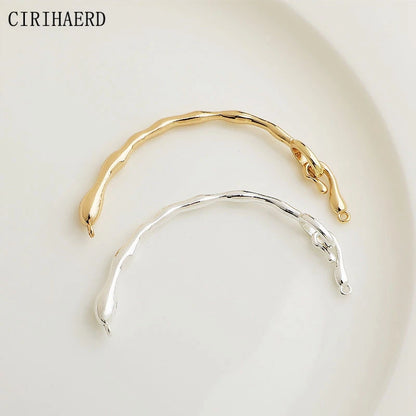Branch Half Ring Bracelet 14K Gold Plated Irregular Connections Curved Tube For DIY Women's Jewelry Bracelet Making Accessories