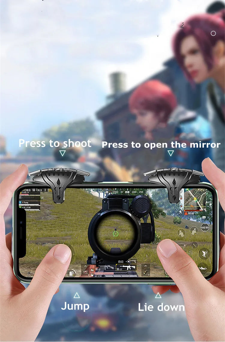 Gaming  Controller For PUBG Smartphone IOS Android Metal Gamepad Mobile Joystick Aim Shooting Trigger Shooter Control