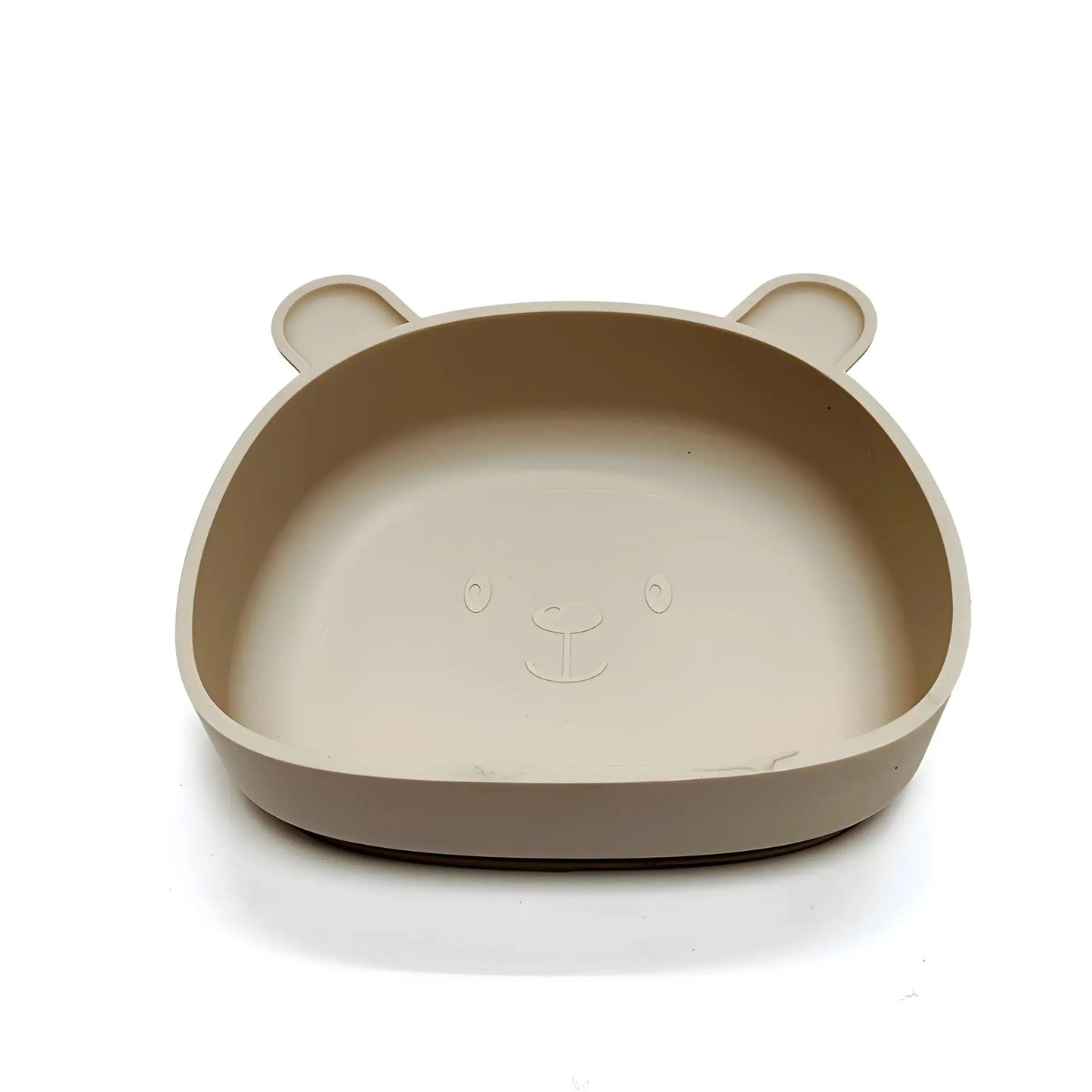Children's silicone dinner plate baby auxiliary bowl suction cup bear cartoon dinner plate fall-proof anti-scald tableware