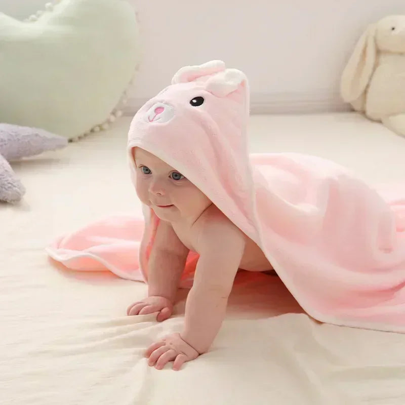 Cartoon Animal Baby Hooded Bath Towels Newborn Soft Towel Blanket Toddler Bathrobe Warm Sleeping Swaddle Wrap for Boys Girls