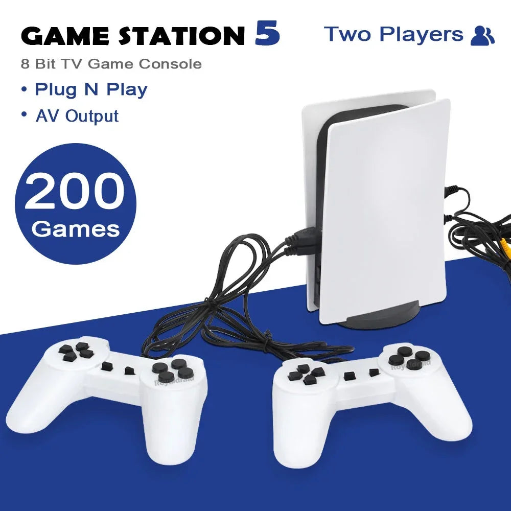 GS5 Game Station 5 Video Game Console With 200 Classic Games 8 Bit TV Console Retro USB Wired Handheld Two Game Player AV Output